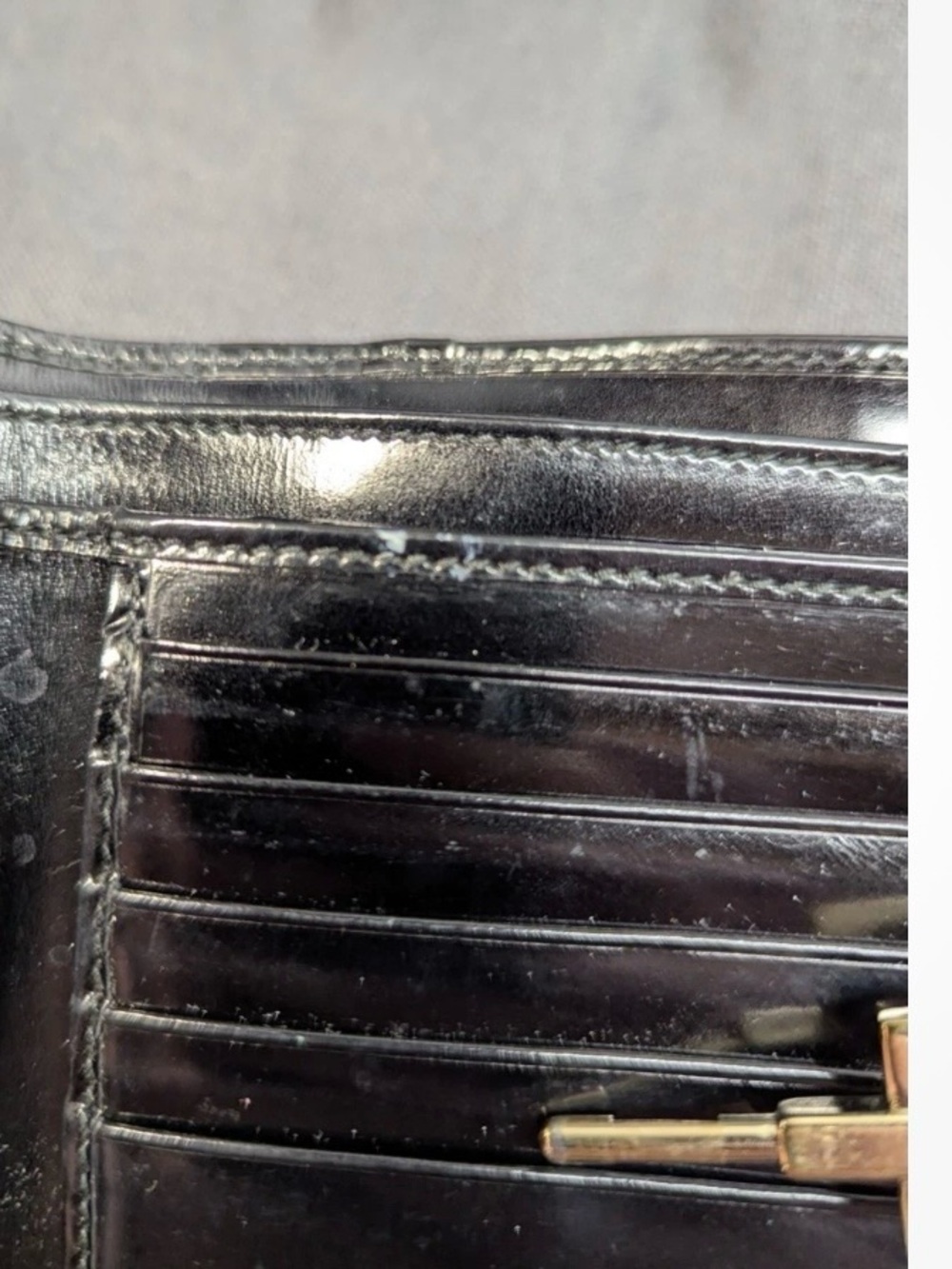 Vintage Gucci Jackie 1961 Bifold Wallet Black/Beige - Picture 6 of 6